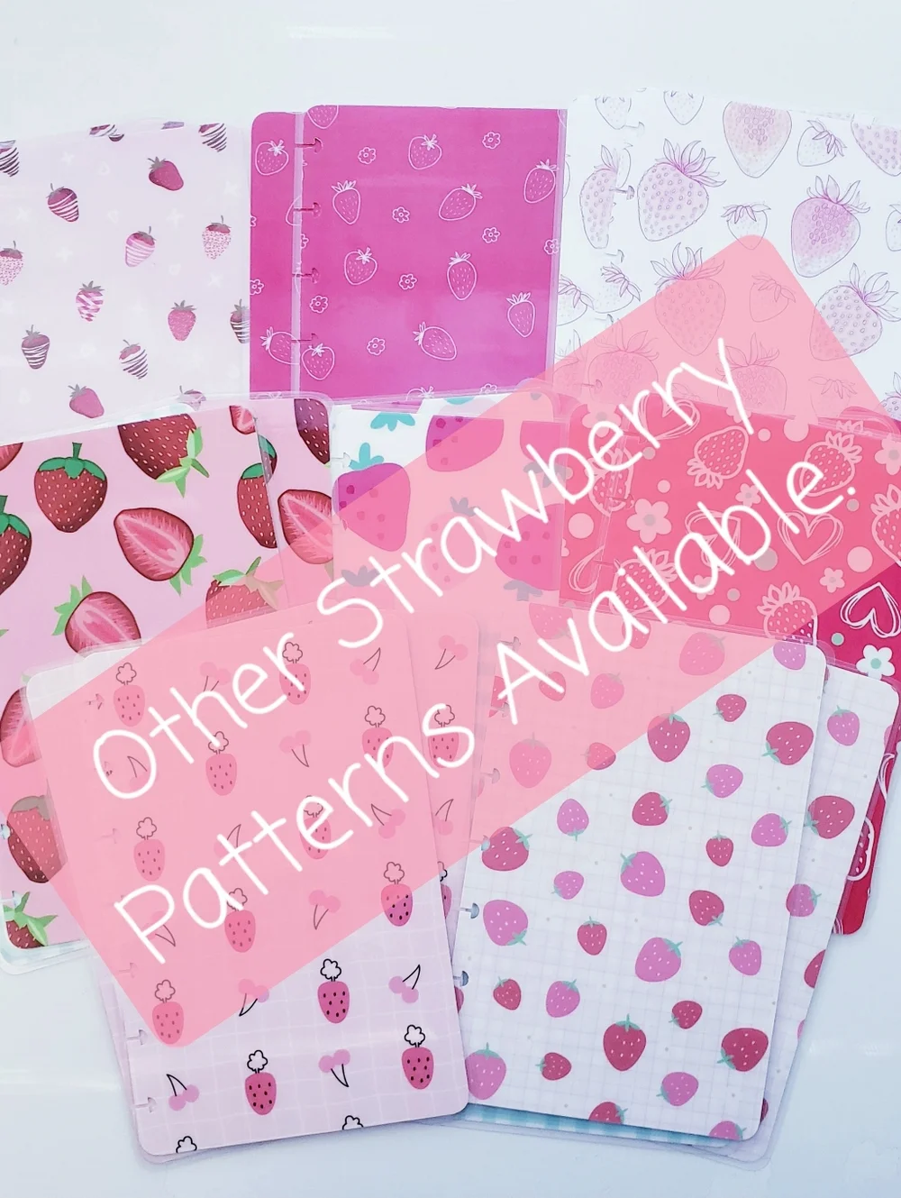 Strawberry Cherry Happy Planner Classic Size Cover Set.